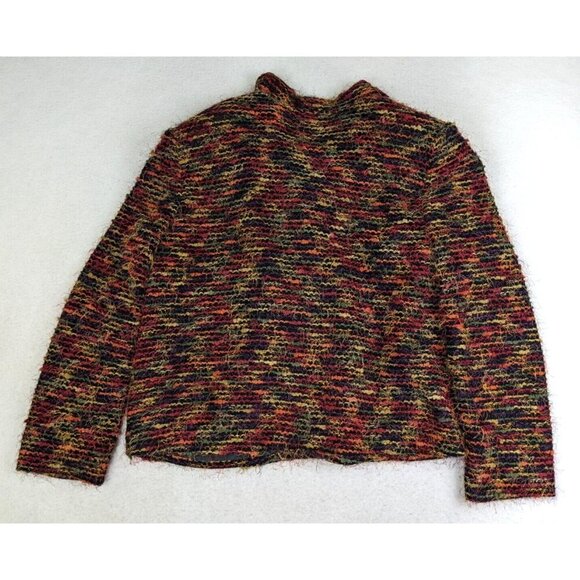 Requirements Women's Blazer Size 16 Red & Orange Fuzzy Textured Jacket - Picture 11 of 11